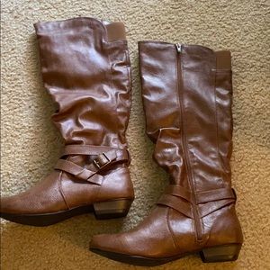 Brown riding boots